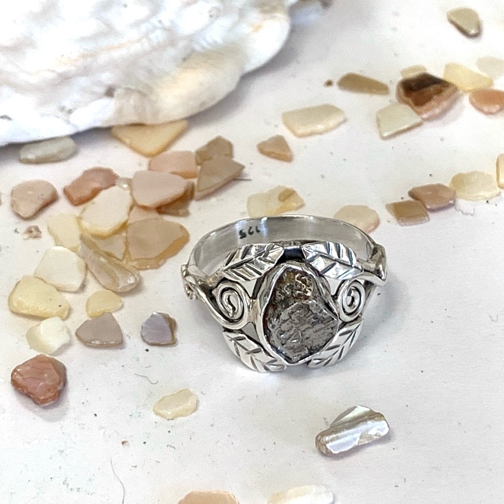 Extraordinary Campo Del Cielo Meteorite Sterling Silver Ring - Picture 5 of 5